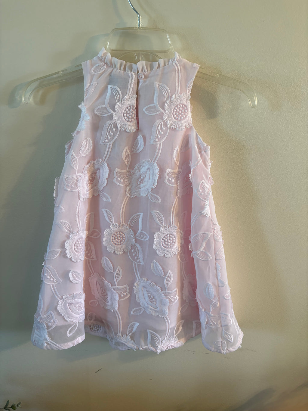 Blush pink embroidered dress